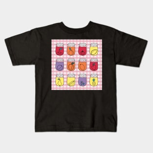 Cute hand drawn kitchen jars with fruits Kids T-Shirt